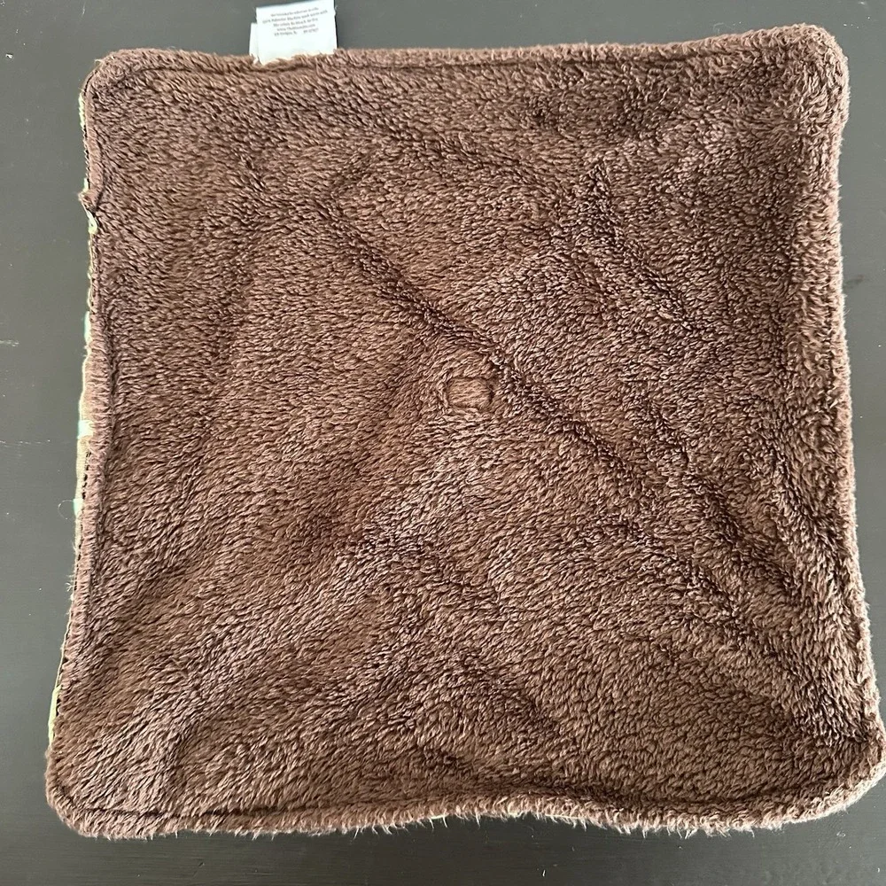 MO MO'S WOOBIE Brown Green Giraffe Lovey‎ Pacifier Satin Baby Security Blanket